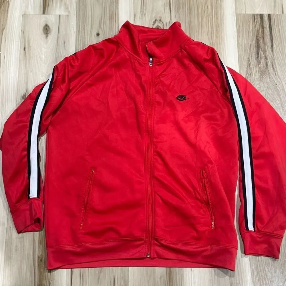 Nike Red Zip Up Track Jacket Men’s 2XL XXL